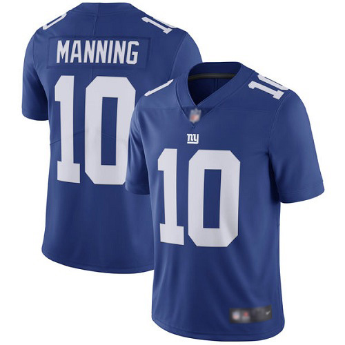 Men New York Giants #10 Eli Manning Royal Blue Team Color Vapor Untouchable Limited Player Football NFL Jersey